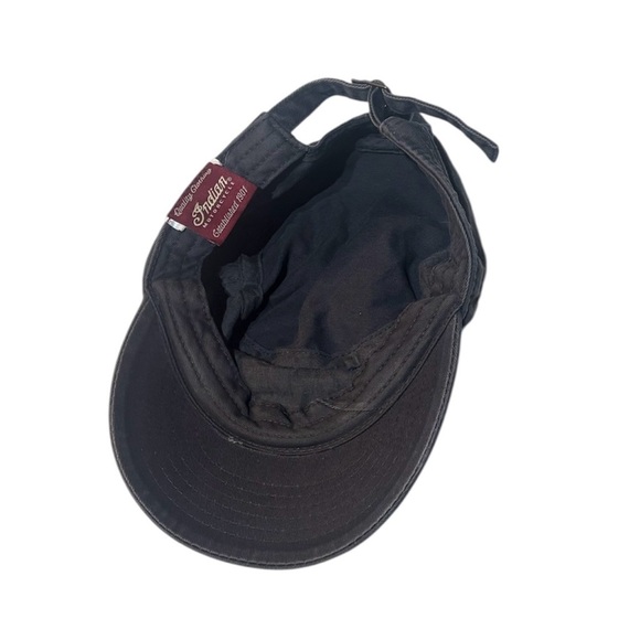 Vintage 90’s Indian Motorcycle Men's Black Strapback Cap Hat OSFA Dark Gray EUC - Picture 6 of 8